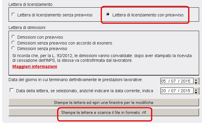 Licenziamento con preavviso nel tempo indeterminato